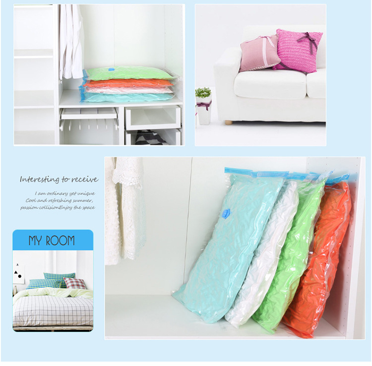 5PCS Vacuum Storage Bags Travel Compression Package Compressed Closet Home Organizer for Pillows Clothes Bedding Foldable Seal