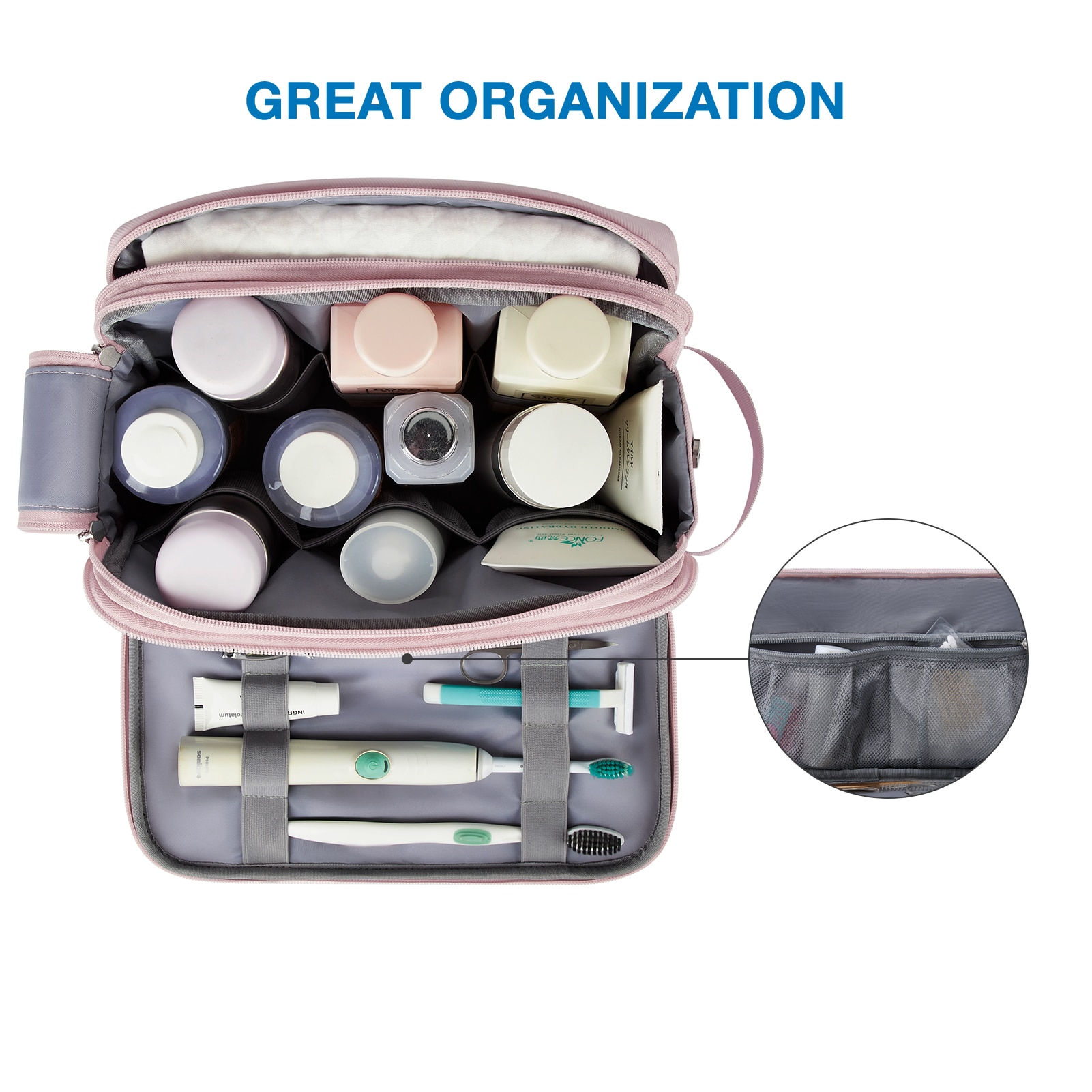 BAGSMART Toiletry Bag for Men Multifunction Women's Cosmetic Bag Waterproof Makeup Storage Pouch Travel Organizer Essentials 