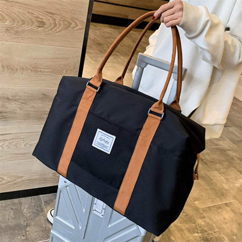 Fashion Large Travel Bag Women Cabin Tote Bags Handbag Oxford Cloth Canvas Waterproof Shoulder Bag Women Weekend Overnight Bag