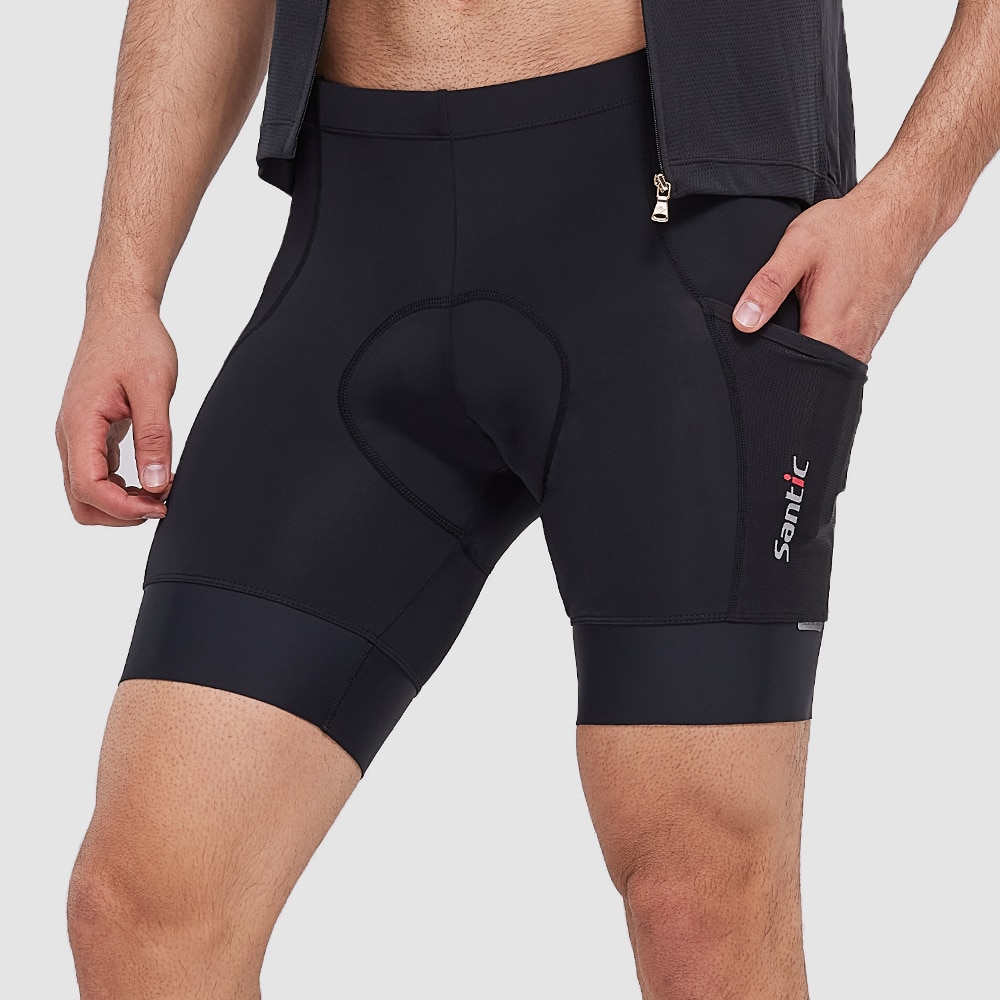Santic Men's Cycling Shorts 4D Padded Biking Shorts MTB Bicycle Riding Shorts Bike Biking Clothes with Pockets 