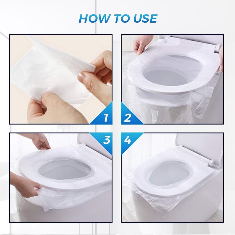 30Pcs Disposable Toilet Seat Cover Mat Portable 100% Waterproof Safety Toilet Seat Pad for Travel/Camping Bathroom Accessiories