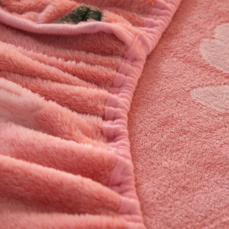 Super Soft Fleece Bed Sheet Warm Winter Fitted Sheet Set Twin Queen Flannel Mattress Protector Cover Bedding Elastic Bedspreads