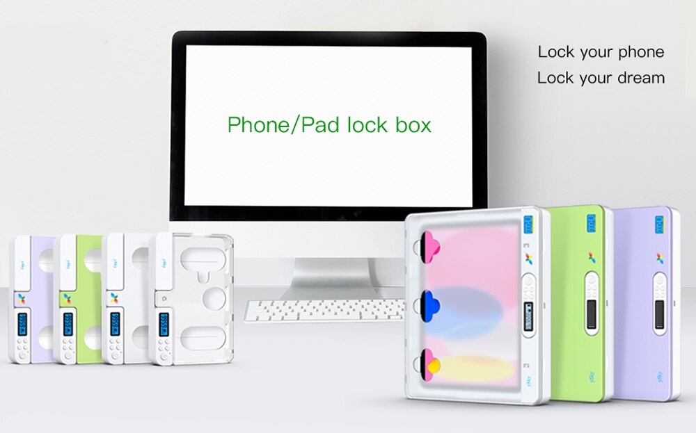 Timer Lock Box for iPad iPhone/Portable Phone Lock Box for Tablet/Folded Phone/Controller/TV remotes/ Phone Locker to Help Kids