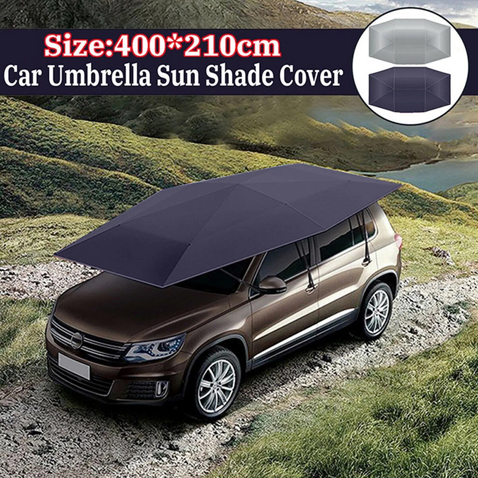 Car Summer Sunshade Umbrella Portable Anti-UV Protection Roof Cover Summer Sunscreen Shed 400*210cm