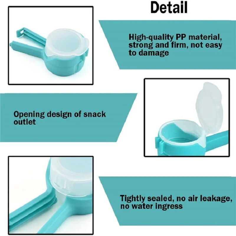 Snack Sealing Clip Fresh Keeping Sealer Clamp Plastic Helper Food Saver Travel Seal Pour Food Storage Bag Clip Kitchen Gadgets 