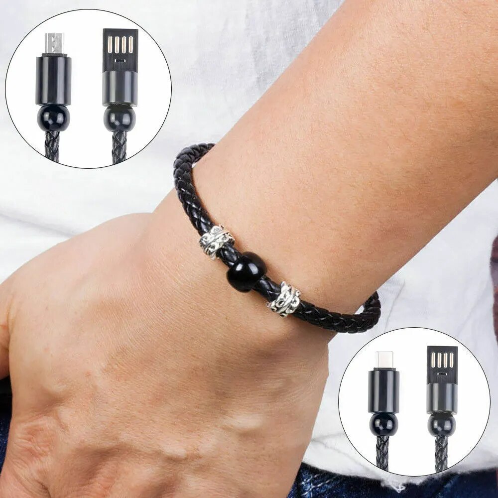 USB Cable Bracelet Wristband Band Charging Data Charging Cord USBC Cable For iphone Type-C micro USB Fast Charging Cable 