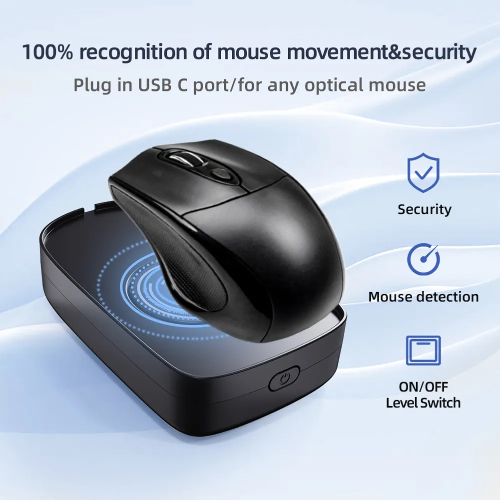 Undetectable Mouse Jiggler 5V 1A Virtual Mouse Mover Wired Wireless Mouse Compatible for Computer Awakening for Keeps PC Active 