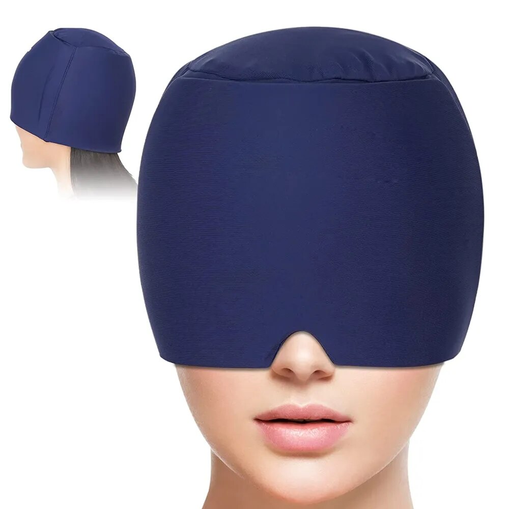 Upgraded Full Coverage Migraine Ice Head Wrap Headache Relief Hat Hot And Cold Therapy Migraine Cap Beauty Health Head Massager 