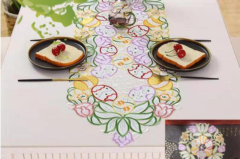 Elegant Embroidery tablecloth kitchen mat 