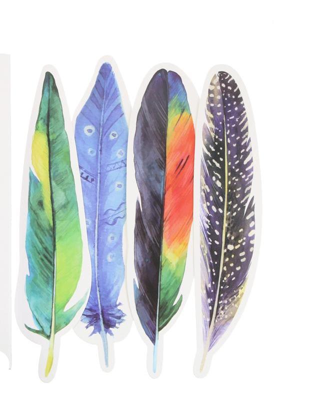 30pcs/Creative Colorful Feather Bookmark 