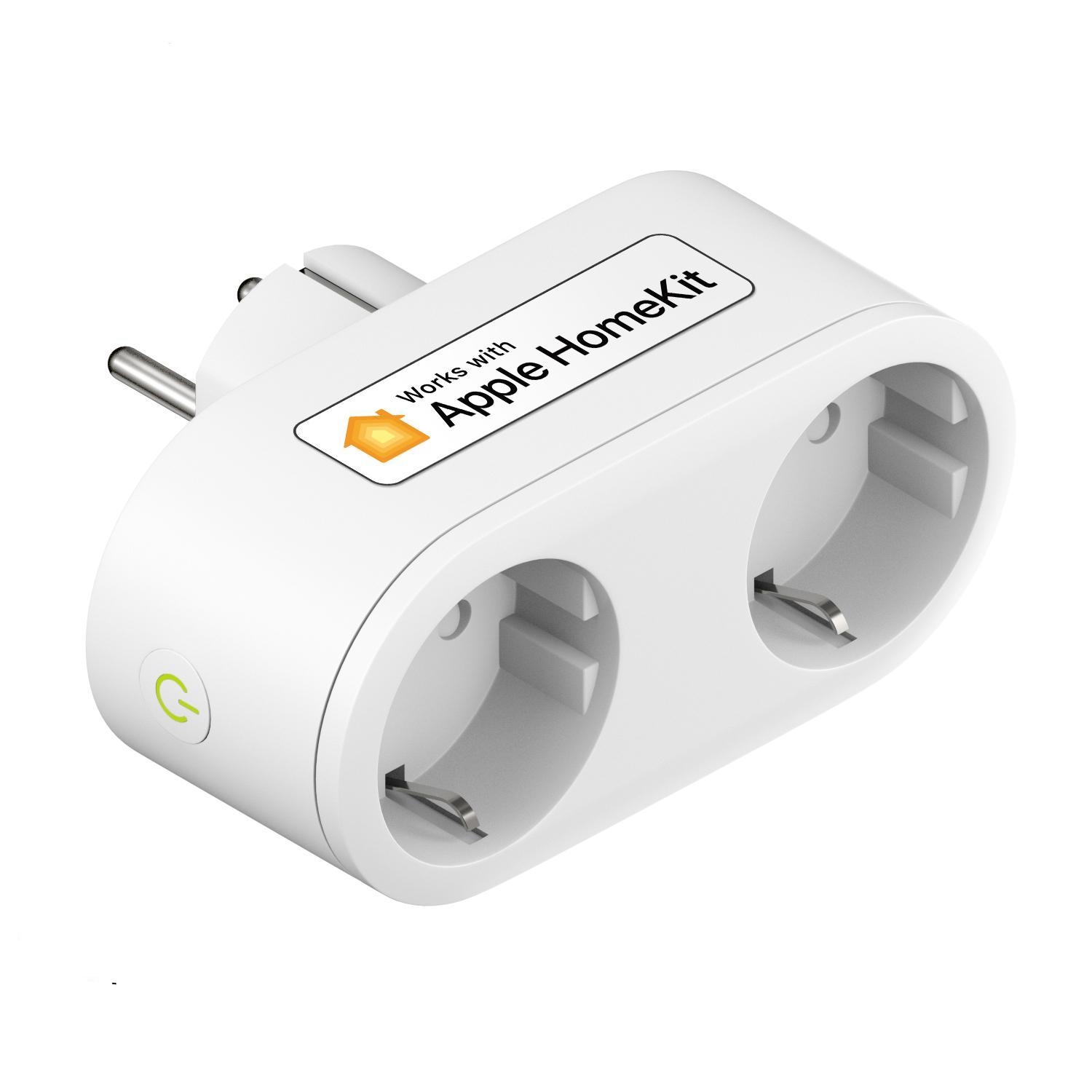 HomeKit 2 In 1 WiFi Smart Plug Dual Outlet EU/US Smart Socket Remote Voice Control Support Alexa Google Home SmartThings No Hub