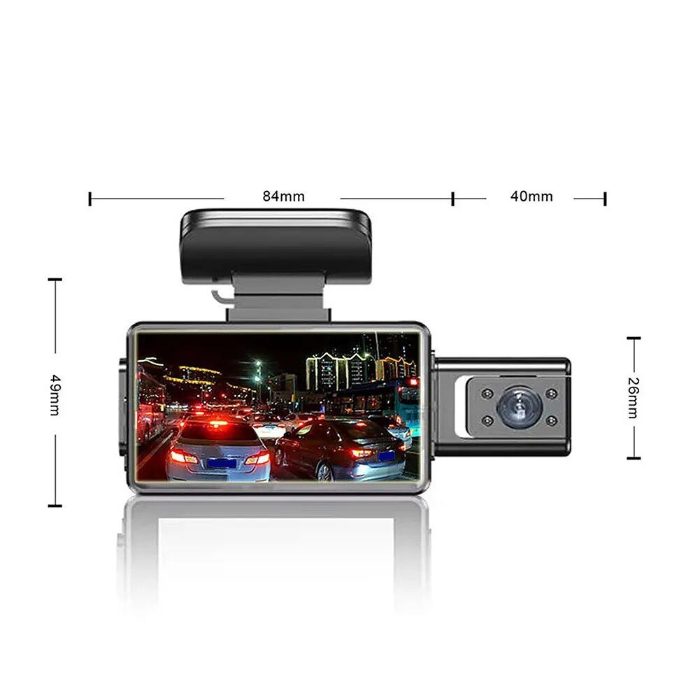 1080P HD Dash Cam with 360° Wide Angle, Night Vision, and G-Sensor 