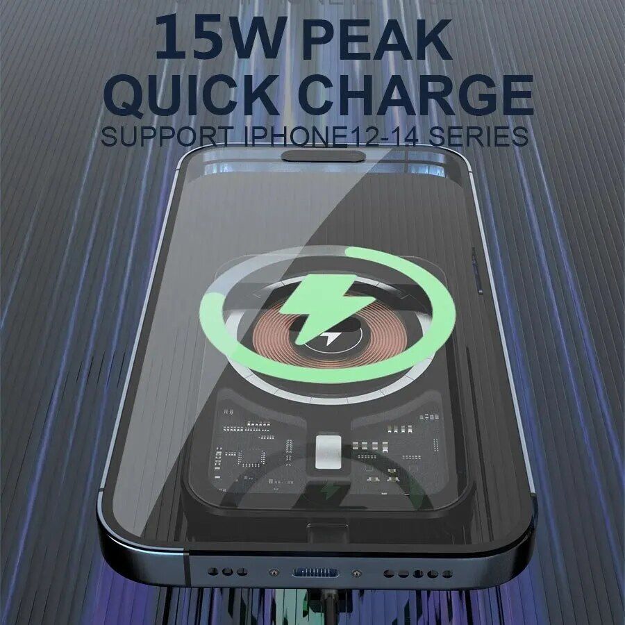 15W Fast Charging Magnetic Wireless Car Charger with Air Vent Phone Holder Stand for iPhone 12, 13, 14 Pro Max Series 