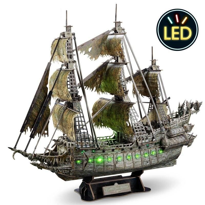 3D LED Flying Dutchman Pirate Ship Puzzle - 360 Pieces 
