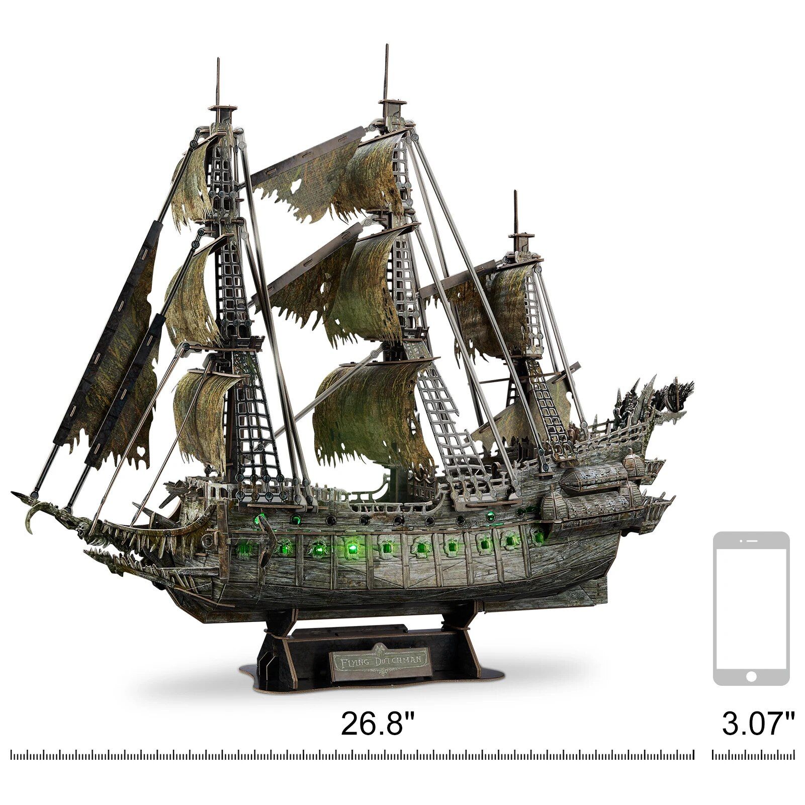3D LED Flying Dutchman Pirate Ship Puzzle - 360 Pieces 