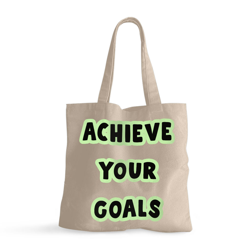 Achieve Your Goals Small Tote Bag - Trendy Design Shopping Bag - Best Print Tote Bag 