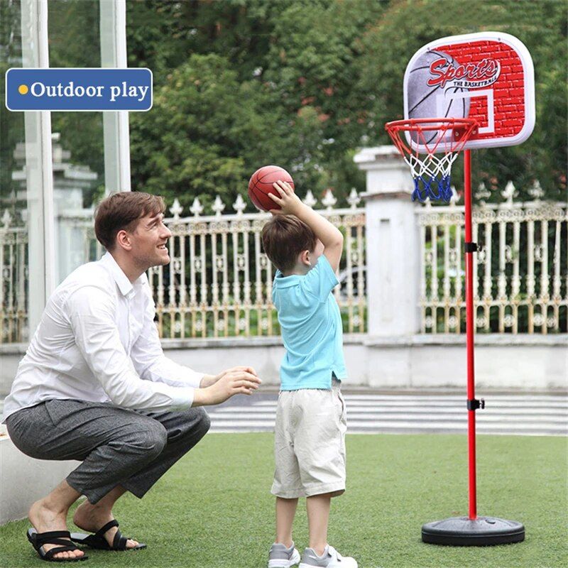 Adjustable Height Basketball Hoop Stand Set for Kids 