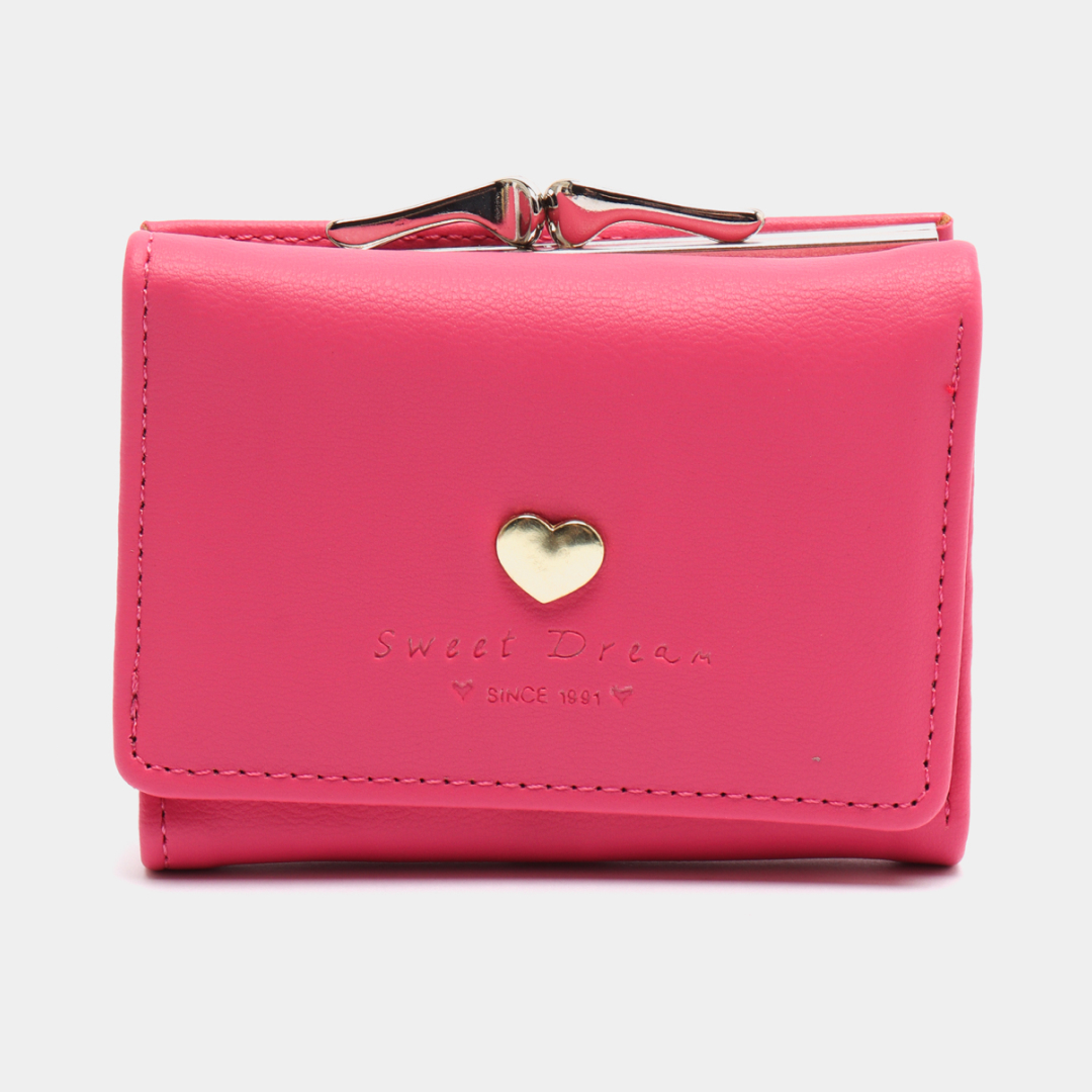 Candy Color Vintage Heart Clasp Ladies Wallet 