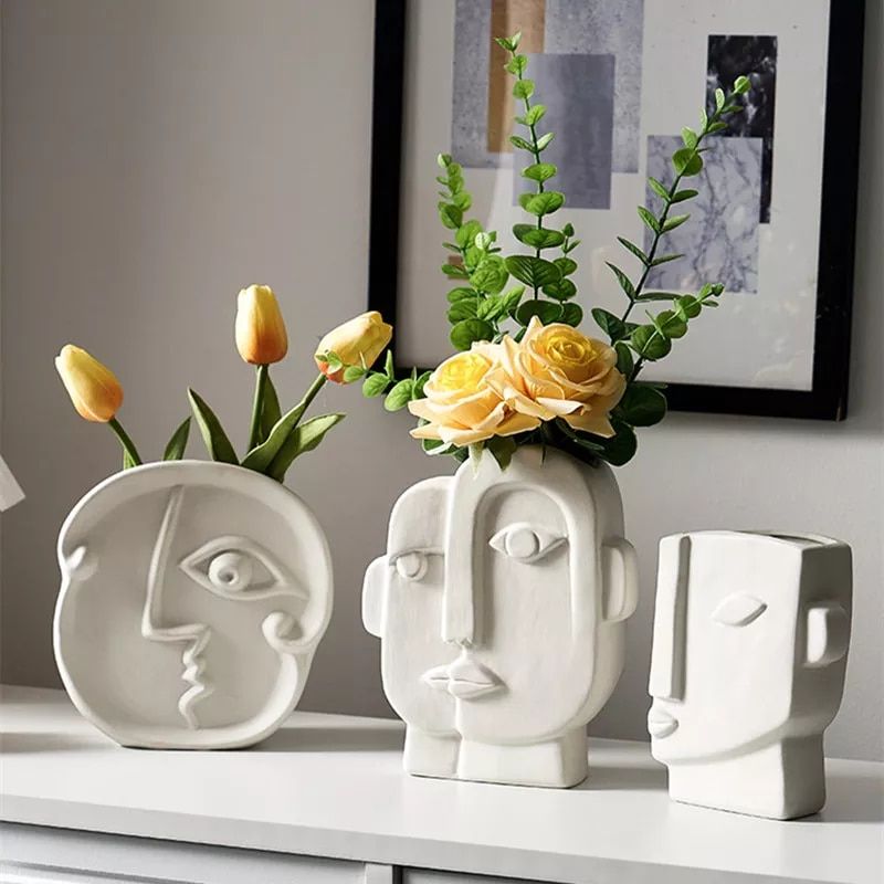 Creative Nordic Ceramic Face Vase 