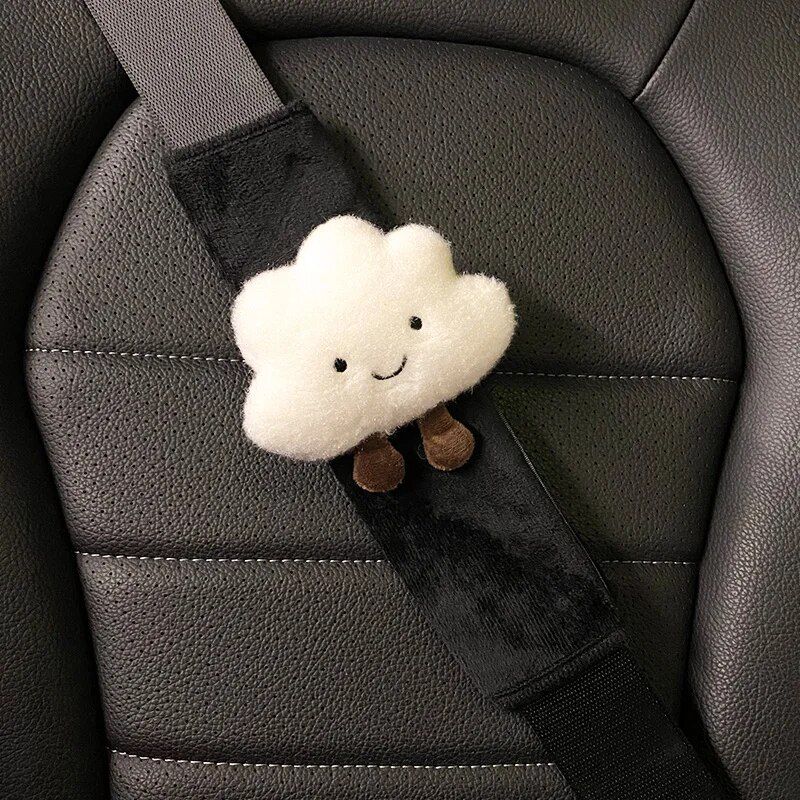 Cute Cartoon Car Seat Belt Cover Figurine: Cloud 