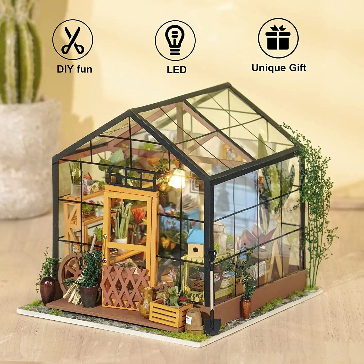DIY Miniature Greenhouse Dollhouse Kit 