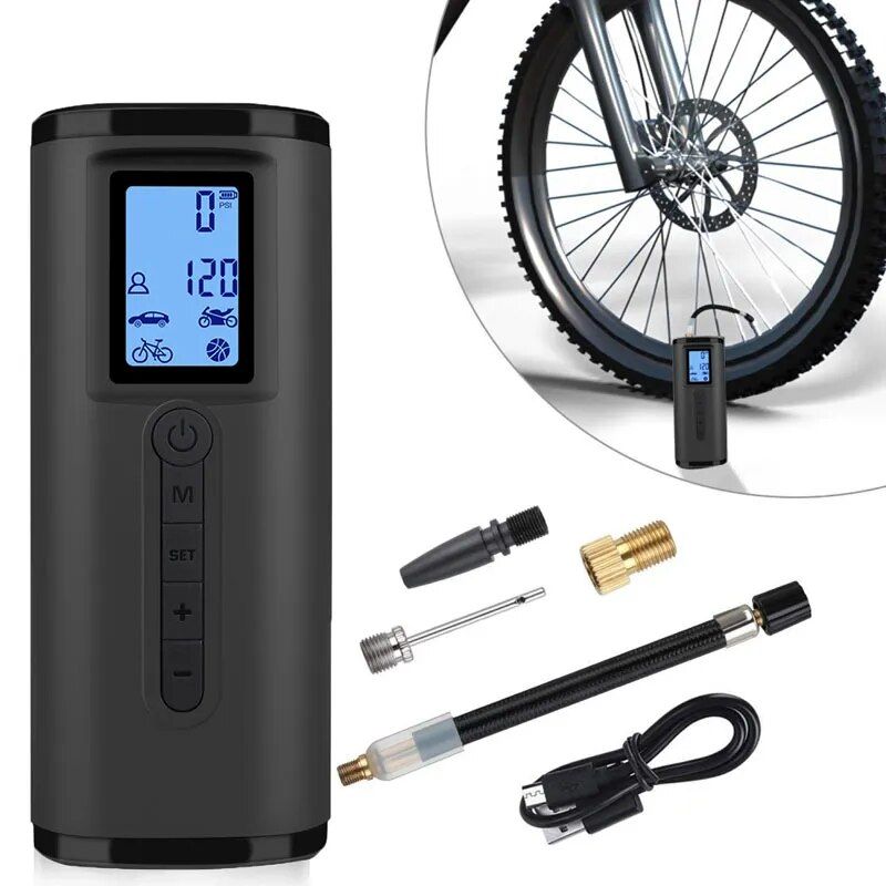Dual Display Electric Tire Inflator with Power Bank 