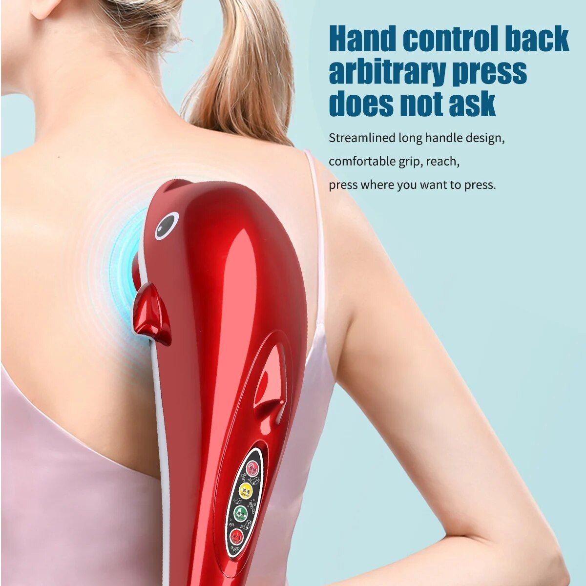 Electric Dolphin-Shaped Back and Body Massager with Infrared Vibration 