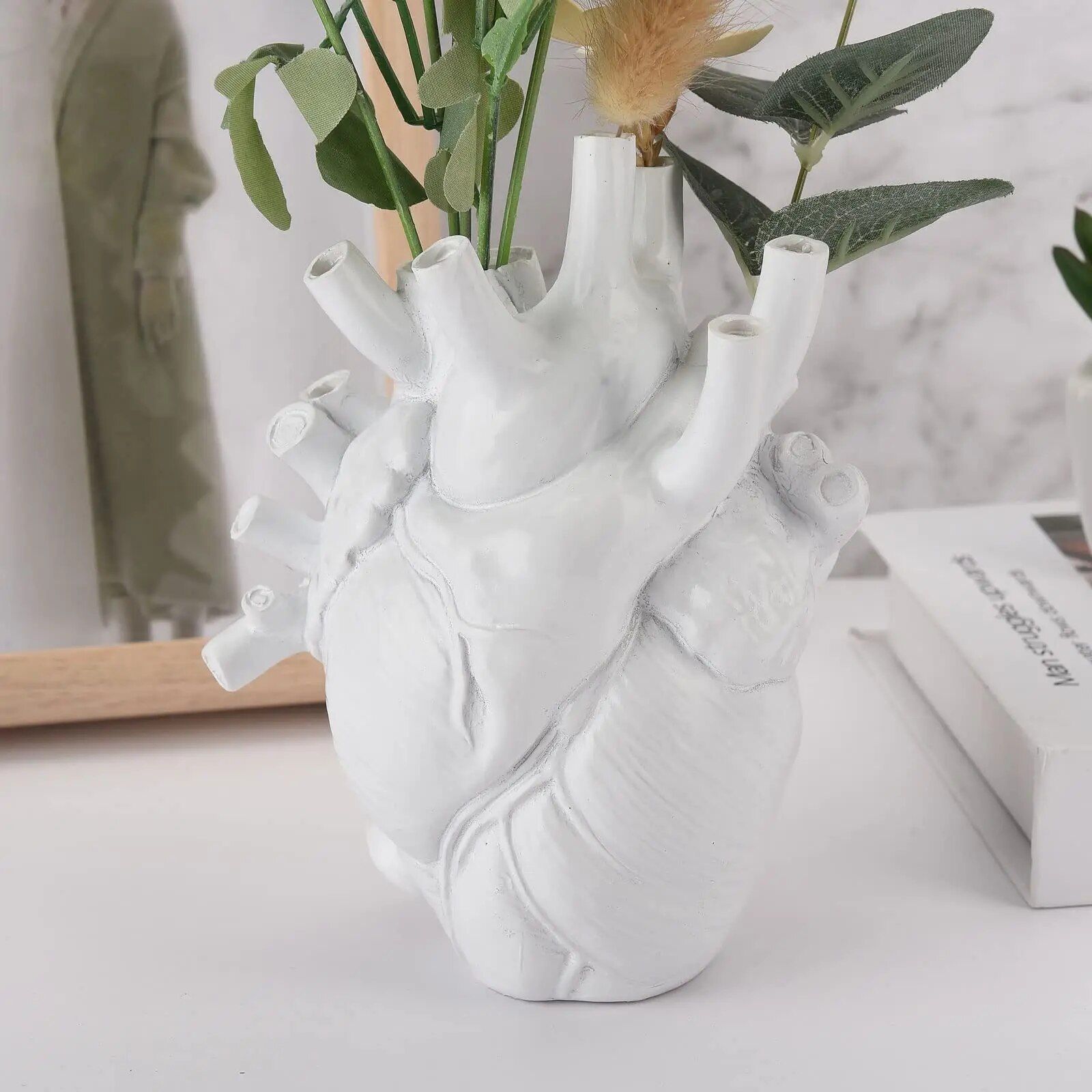 Heart-Shaped Anatomical Resin Vase 