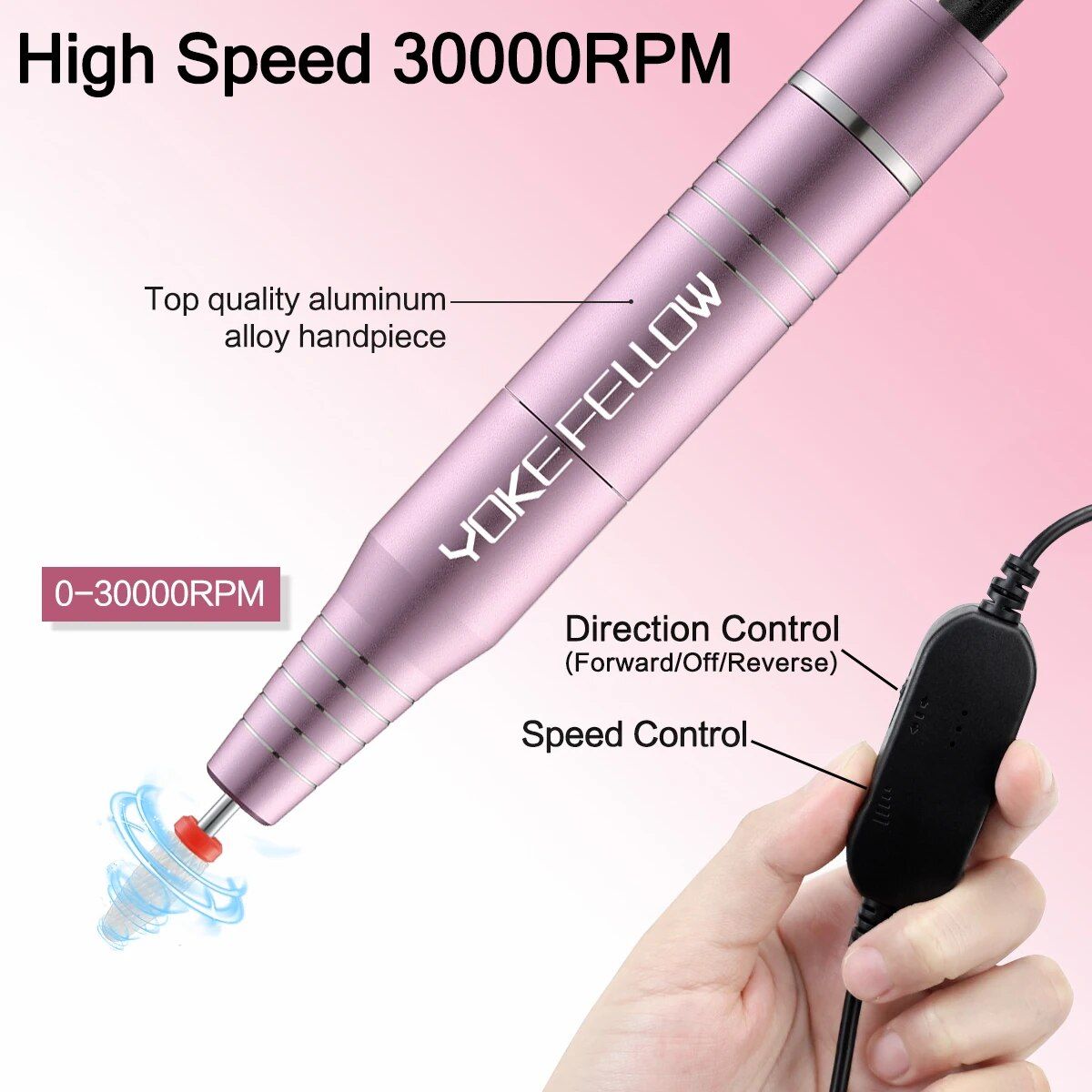 High-Speed Electric Nail Drill Machine with Ceramic Bits 