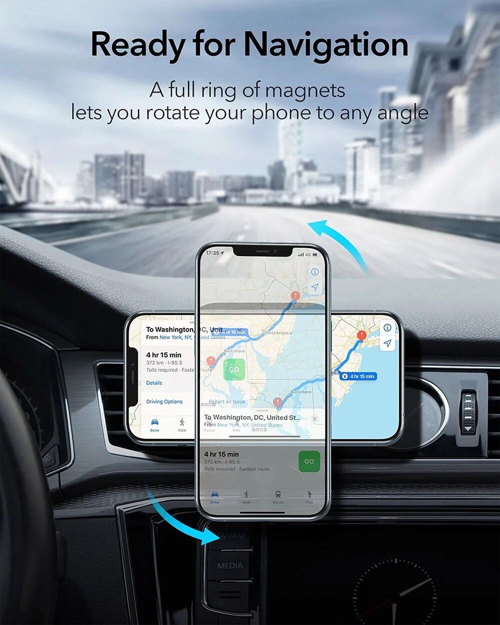 Magnetic Car Wireless Charger Air Vent Holder 