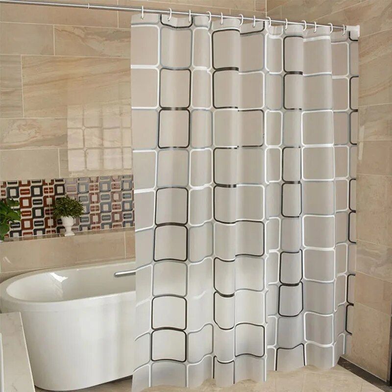 Modern Geometric Plaid Shower Curtain - Waterproof, Eco-Friendly, Japan Style Package: 1pcs Size: 80x180cm 