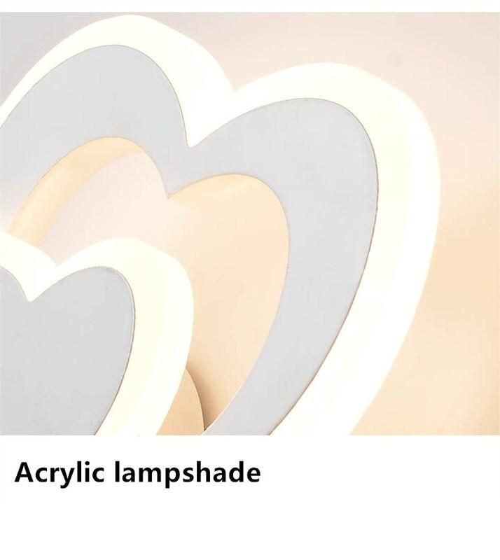 Modern Nordic LED Heart-Shaped Wall Lamp for Cozy Illumination 