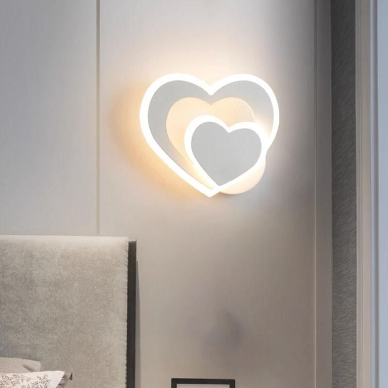 Modern Nordic LED Heart-Shaped Wall Lamp for Cozy Illumination 