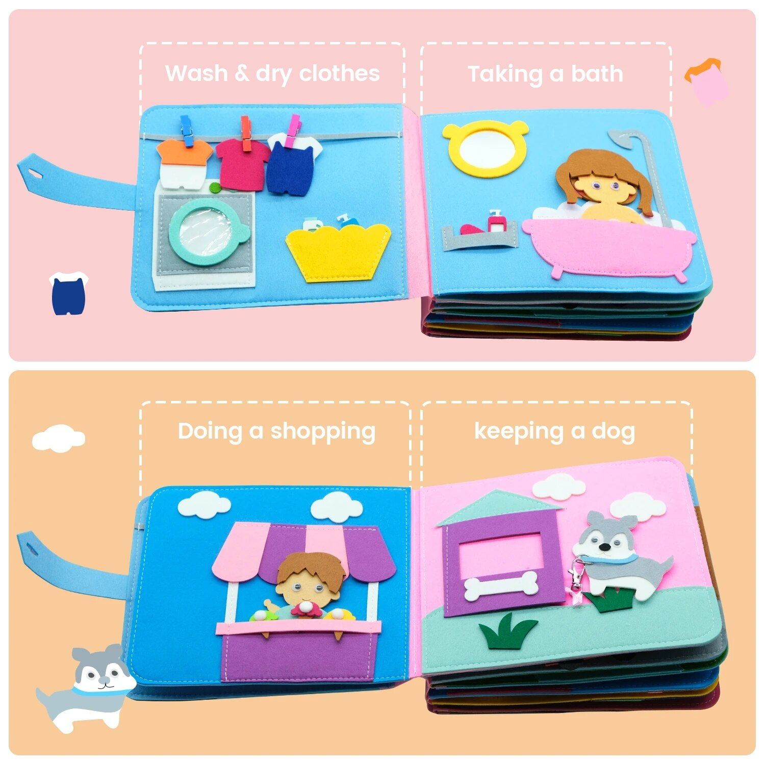Montessori Toddler Learning Cloth Book 