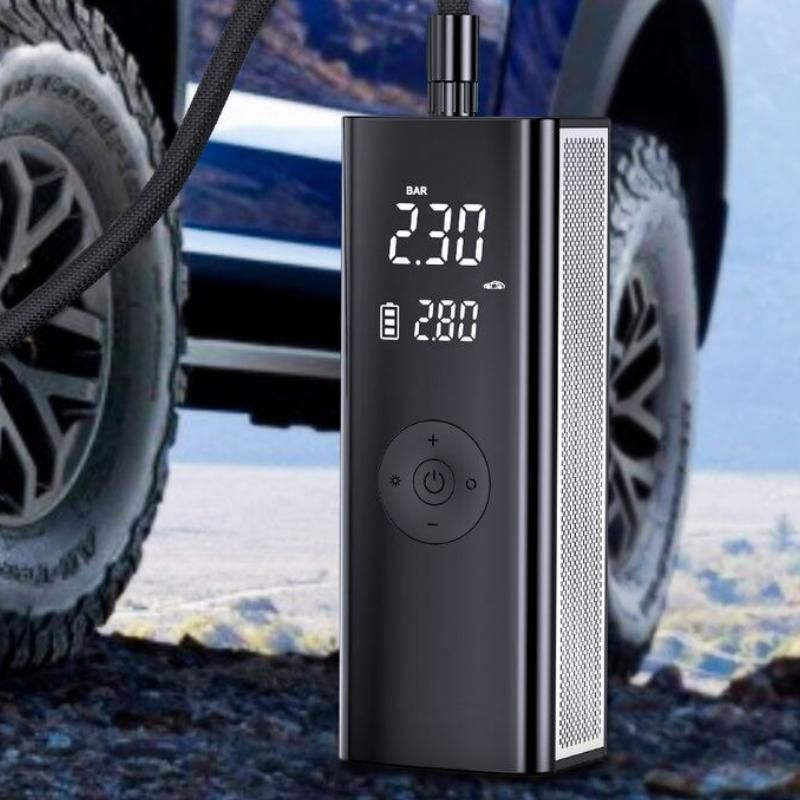 Portable Electric Tyre Inflator Pump with LED Lamp 