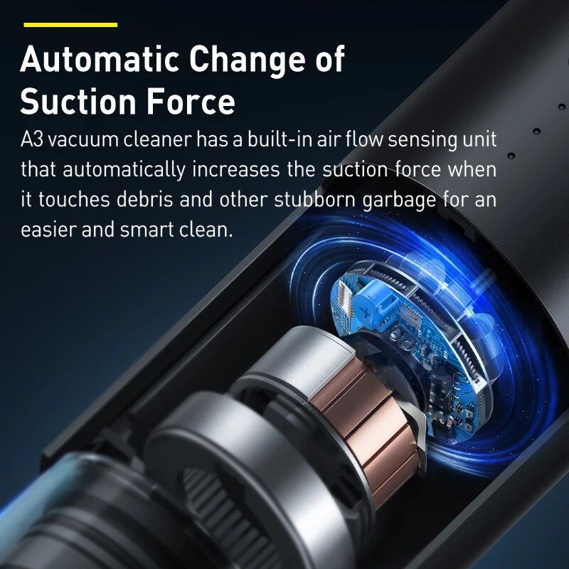 Powerful Wireless Car Vacuum Cleaner with LED Light 