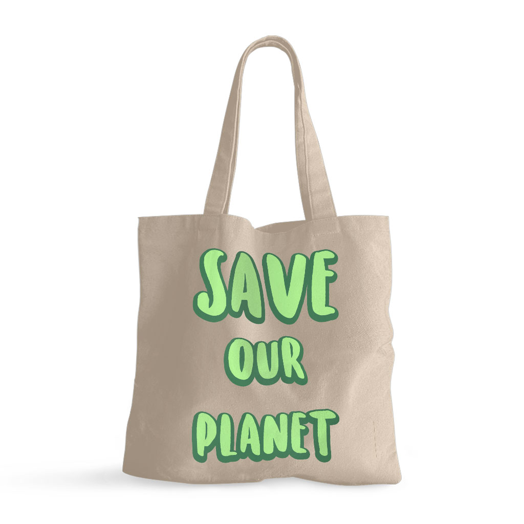 Save the Planet Small Tote Bag - Earth Day Shopping Bag - Trendy Tote Bag 