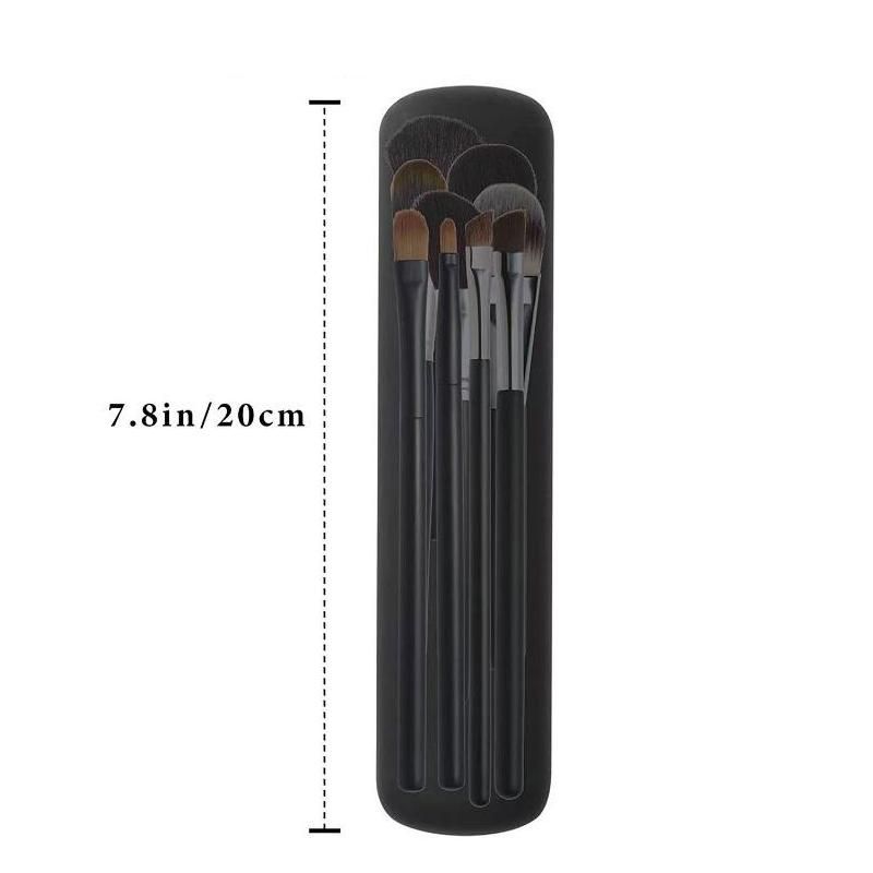 Sleek Silicone Makeup Brush Organizer - Compact Travel Pouch for Cosmetics 