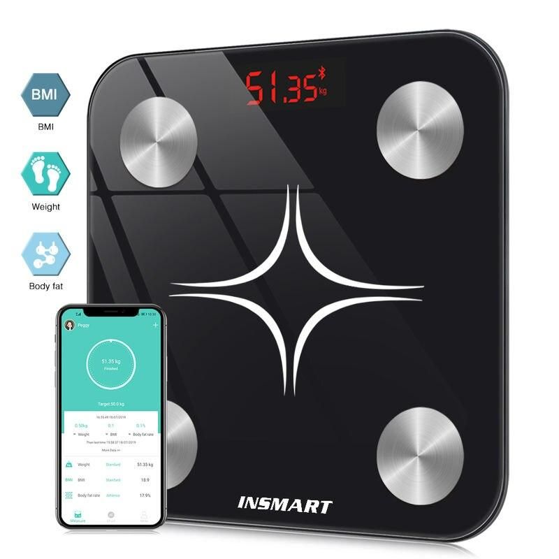 Smart Digital Body Weight & BMI Scale Color: Black 