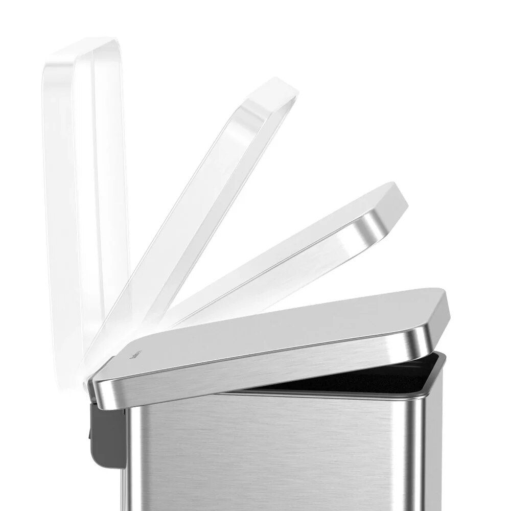 Stainless Steel Slim Step-On Kitchen Trash Can 