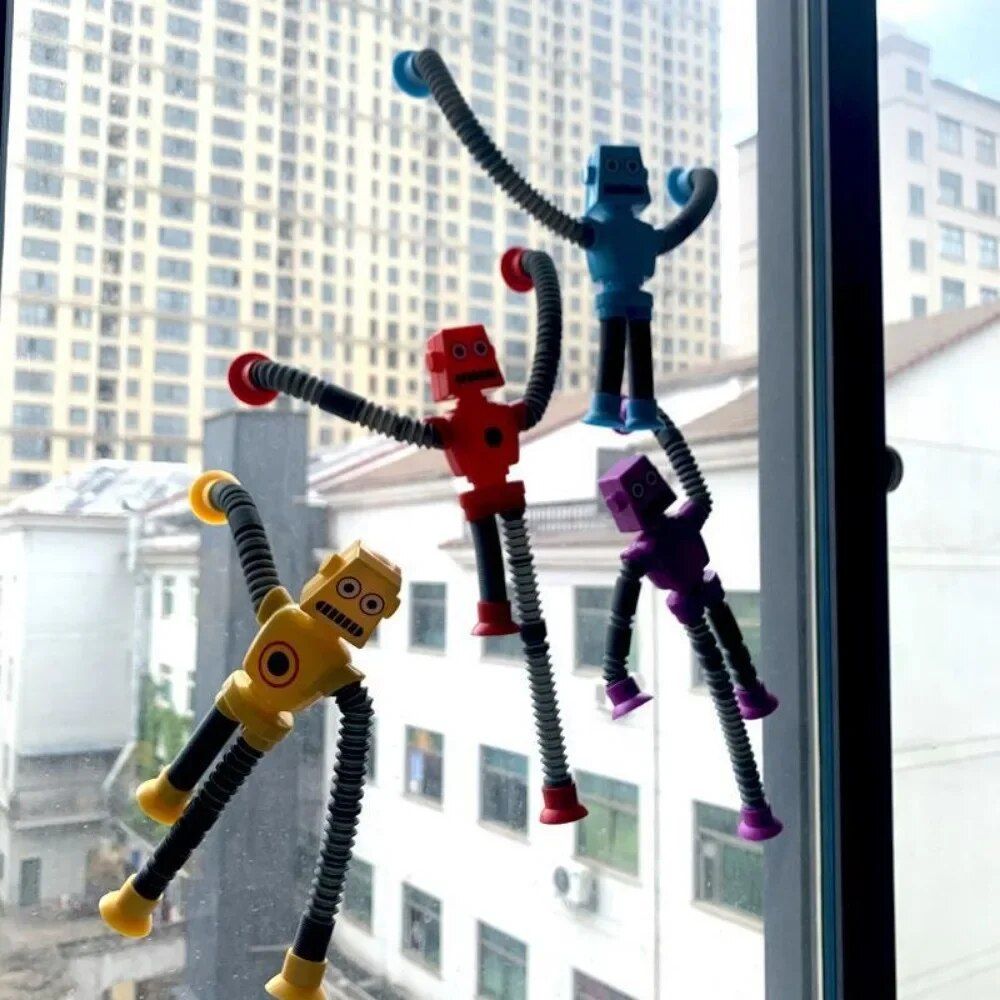 Telescopic Robot Puzzle Toy with Suction Cup Limbs 