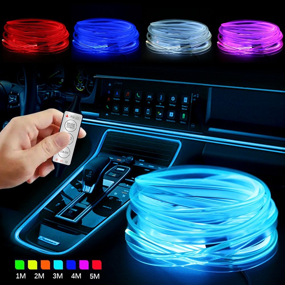 USB RGB LED Strip - Versatile Neon Car Interior Lighting 