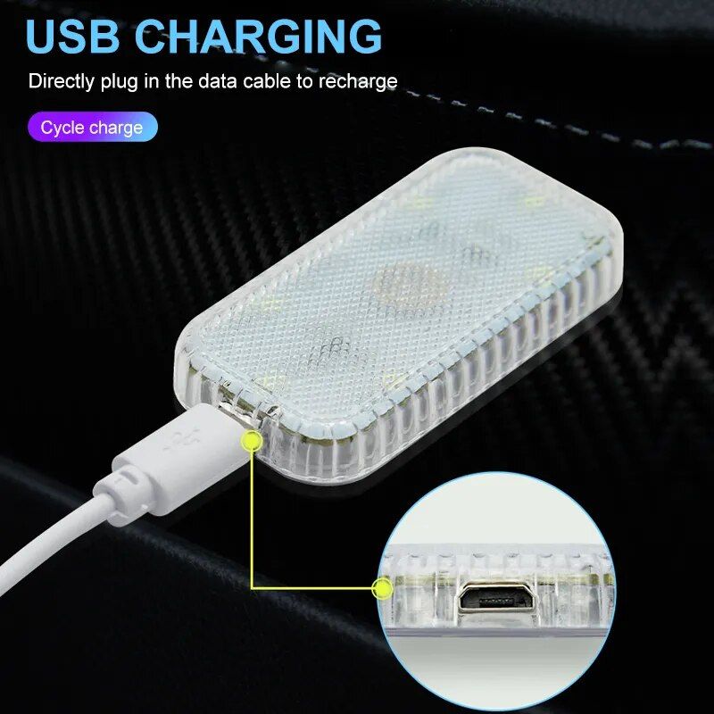 USB Rechargeable LED Touch Light for Car Interiors 