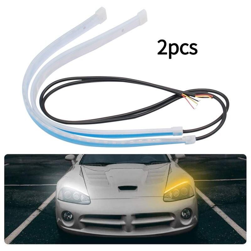 Ultra-thin LED Car Daytime Running Lights with Flexible Turn Signal 
