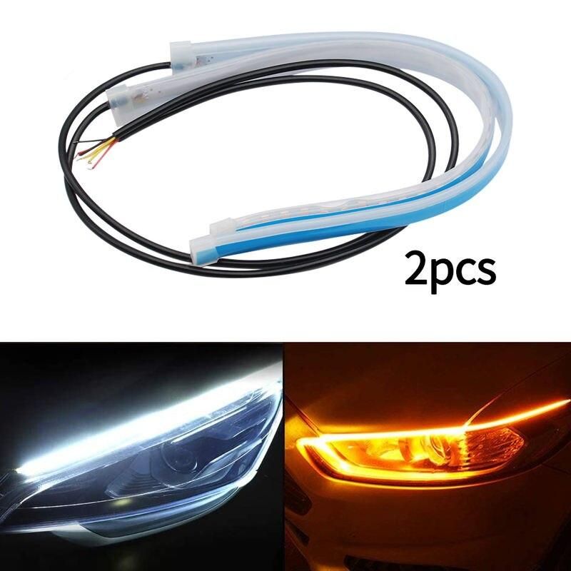 Ultra-thin LED Car Daytime Running Lights with Flexible Turn Signal 