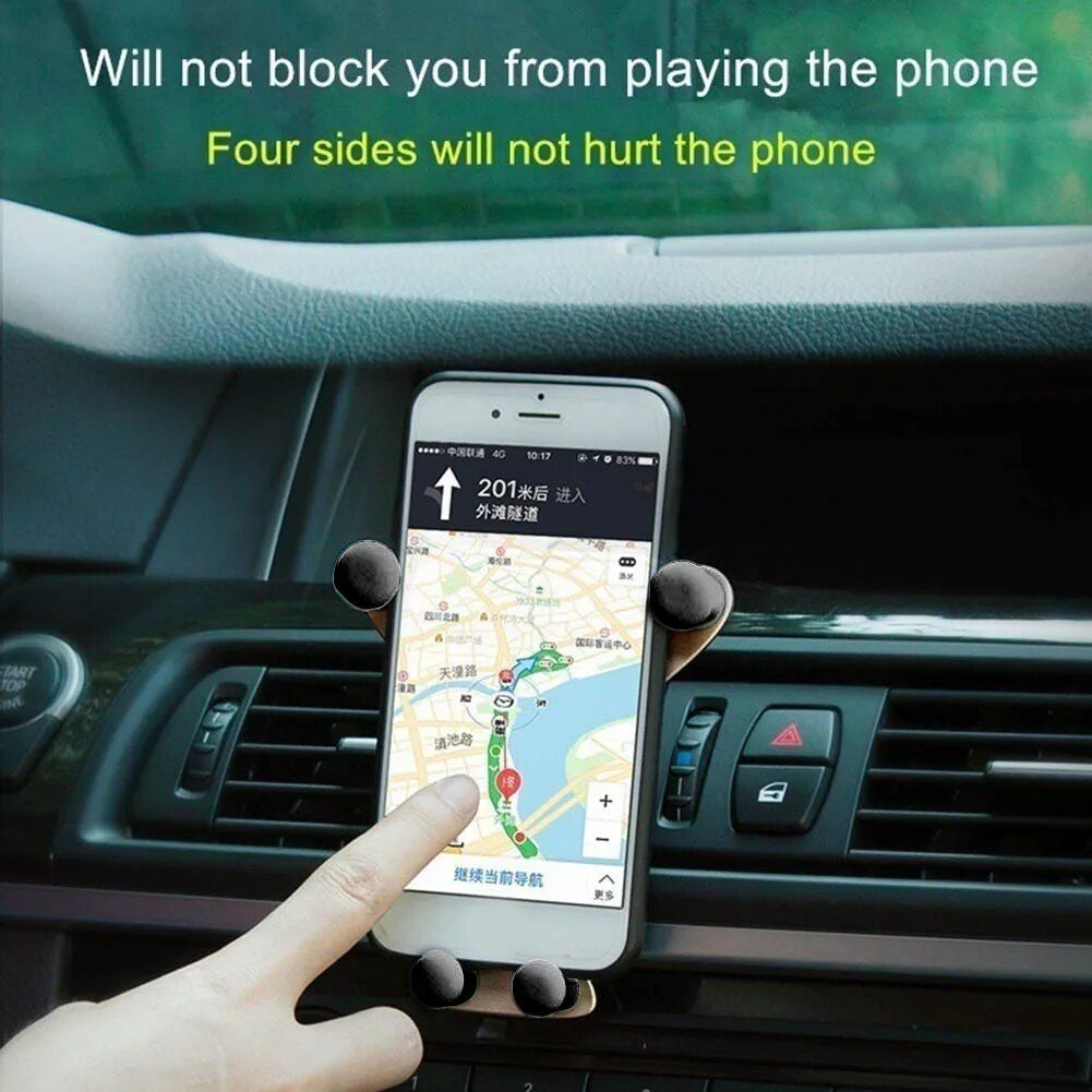 Universal Gravity Air Vent Car Phone Holder for Cellphones and GPS 