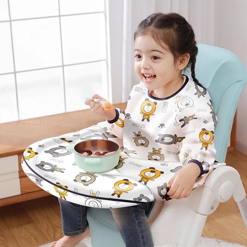 Waterproof Feeding Bib with Table Cover for Infants (6-36 Months) Color: A-001 