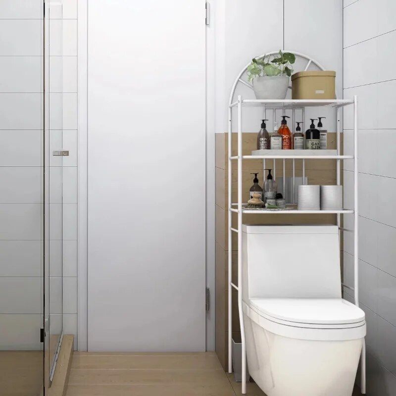 White 3-Tier Over-The-Toilet Metal Storage Rack 