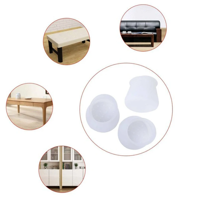 20Pcs PVC Furniture Legs Protection Cover Table Feet Pad Floor Protector For Chair Leg Floor Protection Anti-slip Table Legs Pad