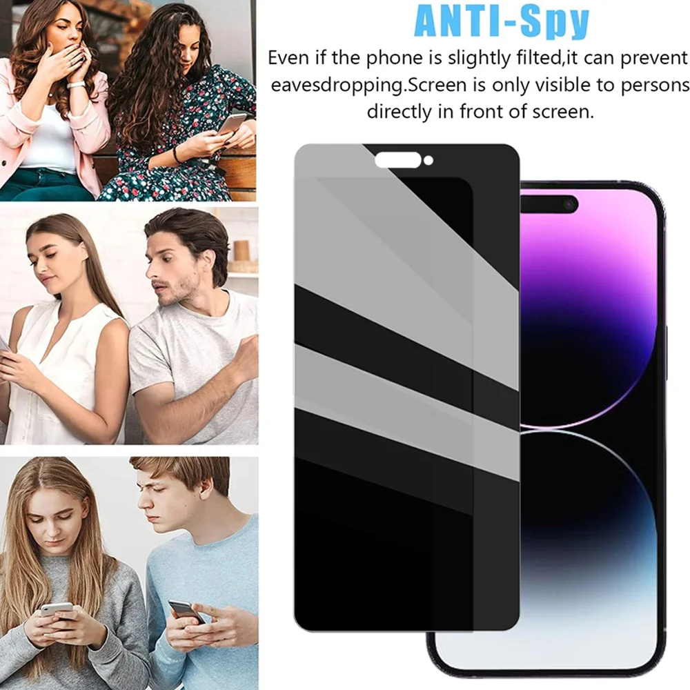 Anti Privacy Tempered Glass For iPhone 15 14 13 12 Pro Max Anti-Peep Screen Protector iphone i14 pro max Anti-Spy Front Glass ihone 14 Plus aphone14 ProMax Peep-Proof Protective Film Apple 14 Pro Came